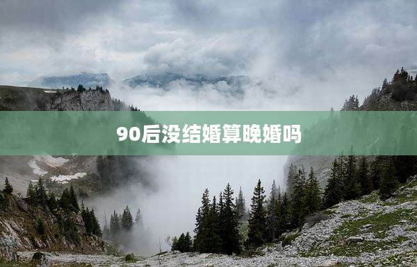 90后没结婚算晚婚吗