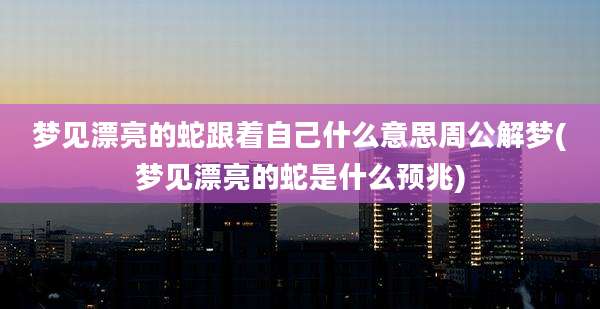 梦见漂亮的蛇跟着自己什么意思周公解梦(梦见漂亮的蛇是什么预兆)