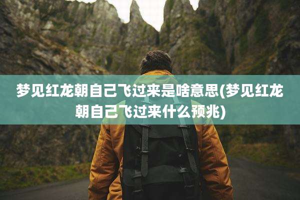 梦见红龙朝自己飞过来是啥意思(梦见红龙朝自己飞过来什么预兆)