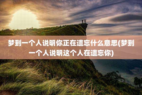 梦到一个人说明你正在遗忘什么意思(梦到一个人说明这个人在遗忘你)
