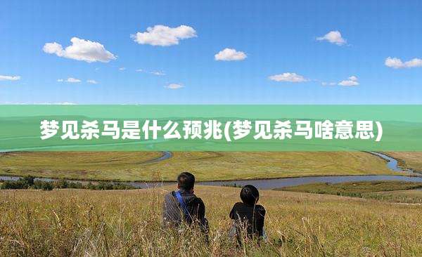 梦见杀马是什么预兆(梦见杀马啥意思)