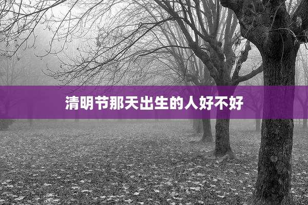 清明节那天出生的人好不好