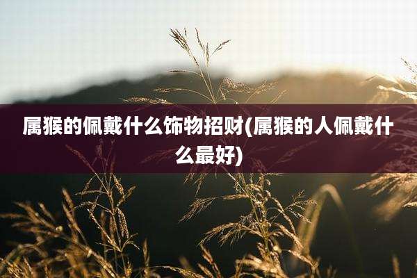 属猴的佩戴什么饰物招财(属猴的人佩戴什么最好)