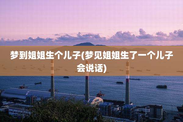 梦到姐姐生个儿子(梦见姐姐生了一个儿子会说话)