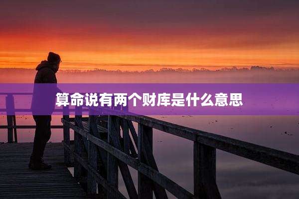 算命说有两个财库是什么意思