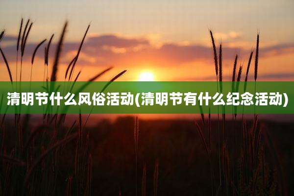清明节什么风俗活动(清明节有什么纪念活动)