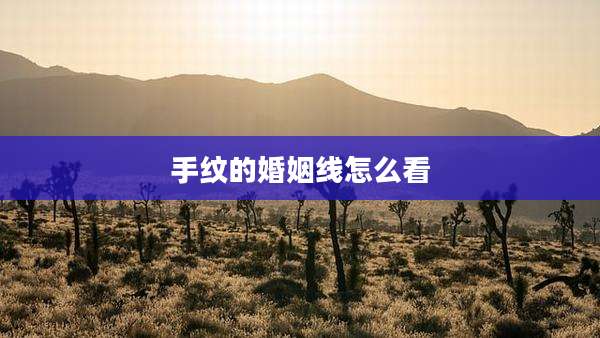 手纹的婚姻线怎么看