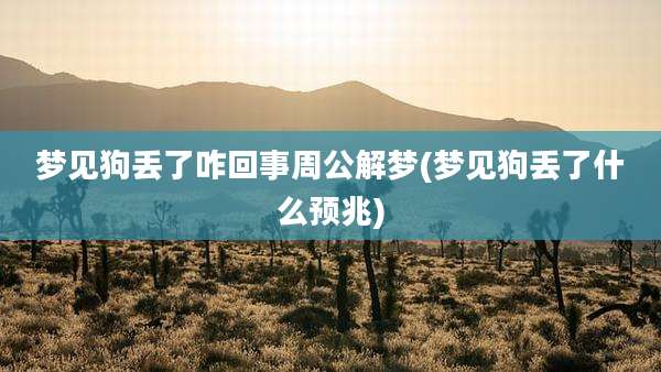 梦见狗丢了咋回事周公解梦(梦见狗丢了什么预兆)