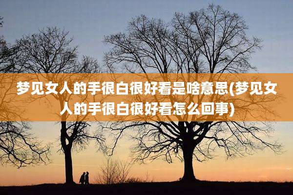 梦见女人的手很白很好看是啥意思(梦见女人的手很白很好看怎么回事)