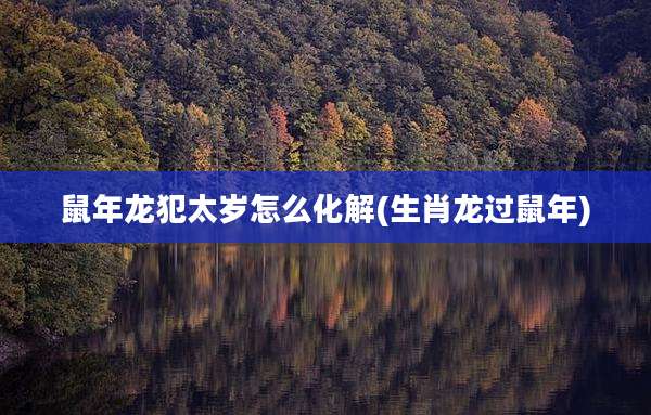 鼠年龙犯太岁怎么化解(生肖龙过鼠年)