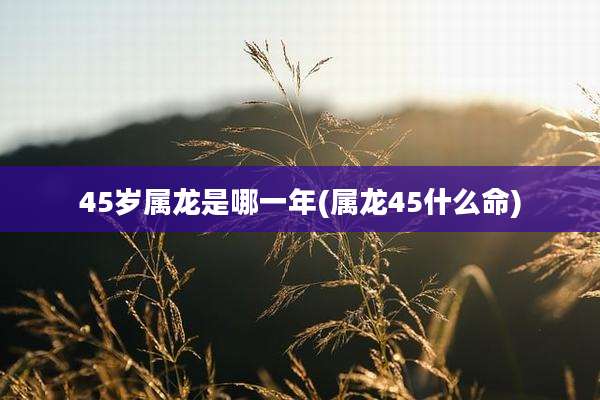 45岁属龙是哪一年(属龙45什么命)