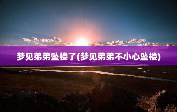 梦见弟弟坠楼了(梦见弟弟不小心坠楼)