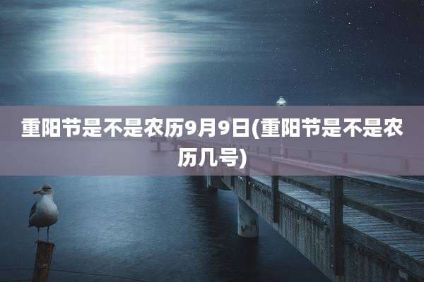 重阳节是不是农历9月9日(重阳节是不是农历几号)