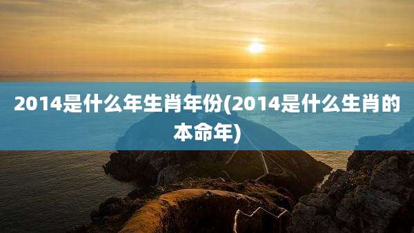 2014是什么年生肖年份(2014是什么生肖的本命年)