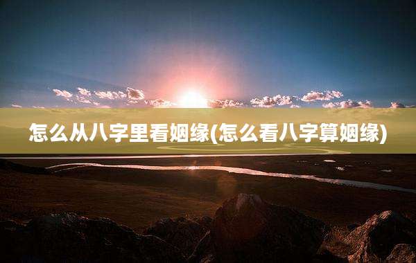 怎么从八字里看姻缘(怎么看八字算姻缘)