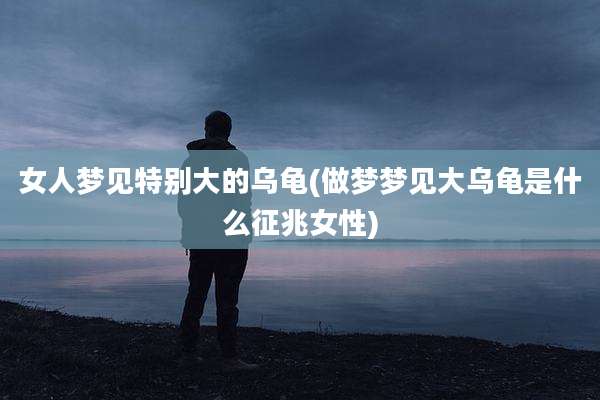 女人梦见特别大的乌龟(做梦梦见大乌龟是什么征兆女性)