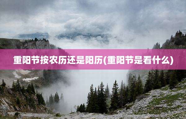 重阳节按农历还是阳历(重阳节是看什么)