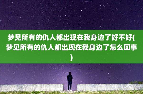 梦见所有的仇人都出现在我身边了好不好(梦见所有的仇人都出现在我身边了怎么回事)
