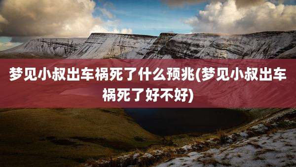 梦见小叔出车祸死了什么预兆(梦见小叔出车祸死了好不好)