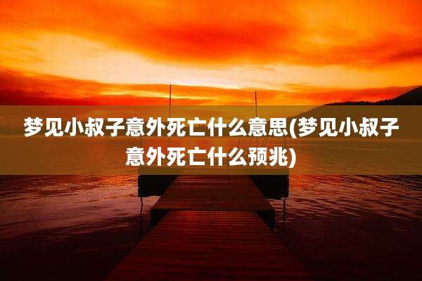 梦见小叔子意外死亡什么意思(梦见小叔子意外死亡什么预兆)