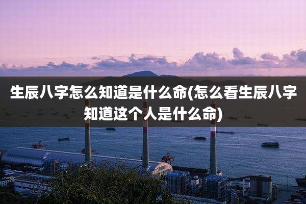 生辰八字怎么知道是什么命(怎么看生辰八字知道这个人是什么命)