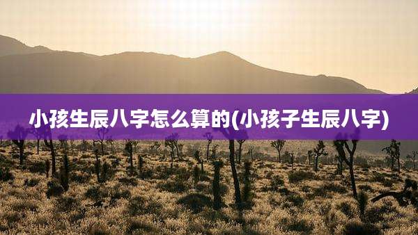 小孩生辰八字怎么算的(小孩子生辰八字)