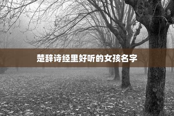 楚辞诗经里好听的女孩名字