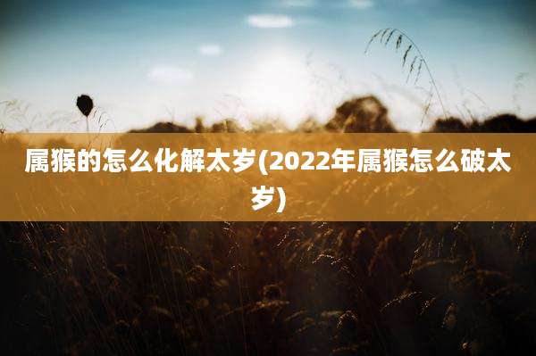 属猴的怎么化解太岁(2022年属猴怎么破太岁)