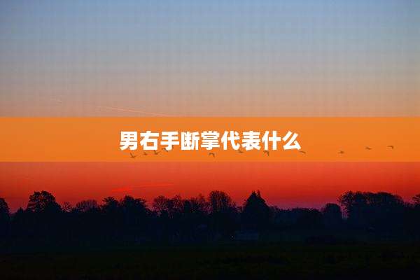 男右手断掌代表什么