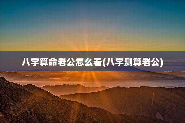 八字算命老公怎么看(八字测算老公)