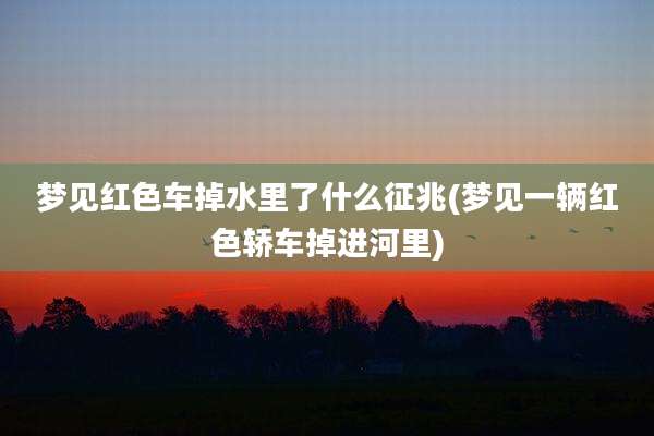 梦见红色车掉水里了什么征兆(梦见一辆红色轿车掉进河里)