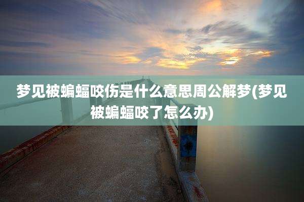 梦见被蝙蝠咬伤是什么意思周公解梦(梦见被蝙蝠咬了怎么办)