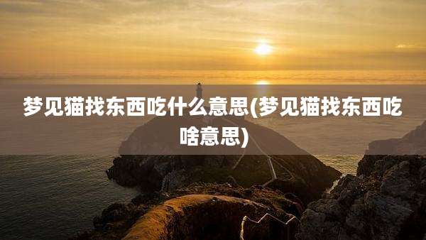 梦见猫找东西吃什么意思(梦见猫找东西吃啥意思)