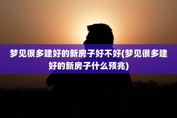 梦见很多建好的新房子好不好(梦见很多建好的新房子什么预兆)