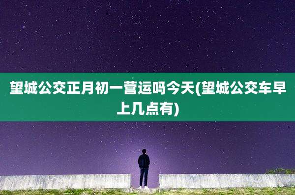 望城公交正月初一营运吗今天(望城公交车早上几点有)