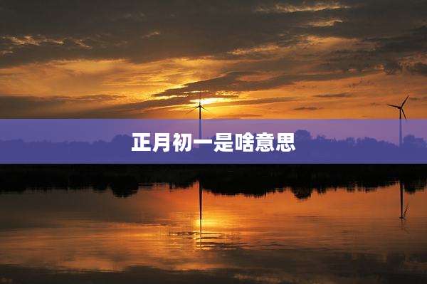 正月初一是啥意思