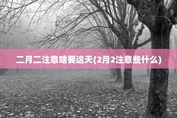 二月二注意啥要这天(2月2注意些什么)