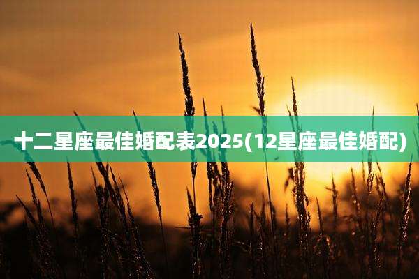 十二星座最佳婚配表2025(12星座最佳婚配)