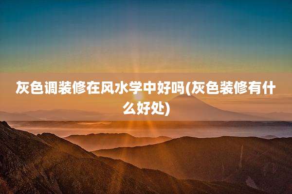 灰色调装修在风水学中好吗(灰色装修有什么好处)