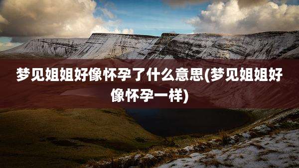 梦见姐姐好像怀孕了什么意思(梦见姐姐好像怀孕一样)
