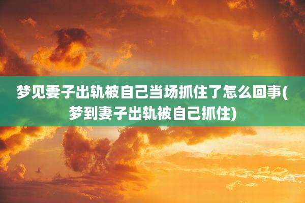 梦见妻子出轨被自己当场抓住了怎么回事(梦到妻子出轨被自己抓住)