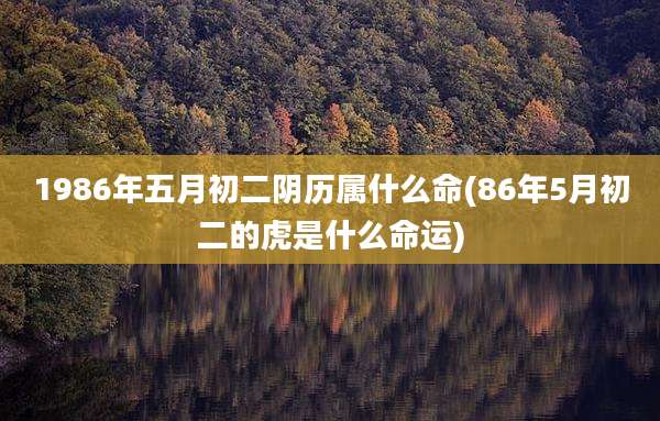1986年五月初二阴历属什么命(86年5月初二的虎是什么命运)