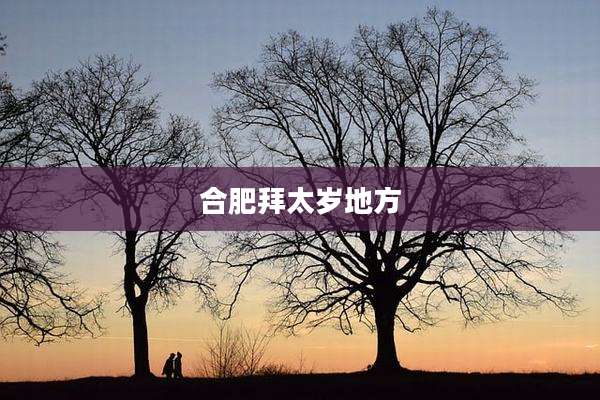合肥拜太岁地方