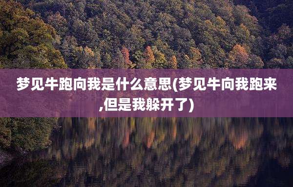 梦见牛跑向我是什么意思(梦见牛向我跑来,但是我躲开了)