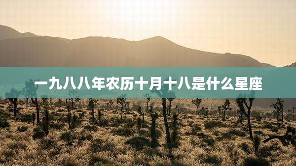 一九八八年农历十月十八是什么星座