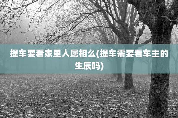 提车要看家里人属相么(提车需要看车主的生辰吗)