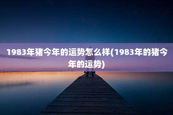 1983年猪今年的运势怎么样(1983年的猪今年的运势)