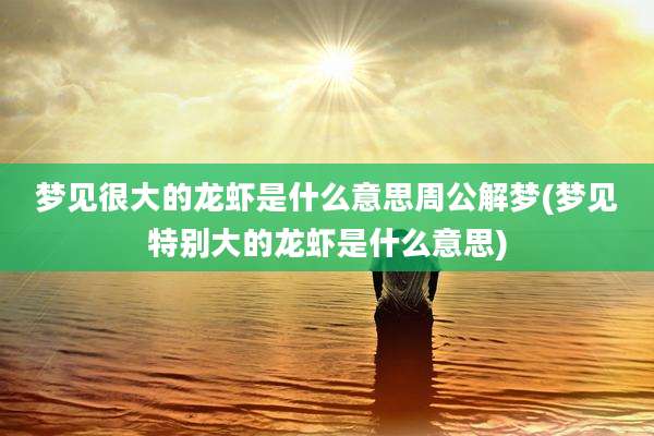 梦见很大的龙虾是什么意思周公解梦(梦见特别大的龙虾是什么意思)