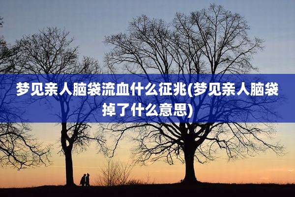 梦见亲人脑袋流血什么征兆(梦见亲人脑袋掉了什么意思)