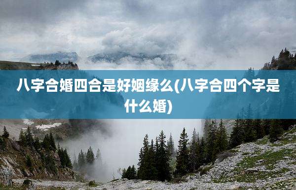 八字合婚四合是好姻缘么(八字合四个字是什么婚)
